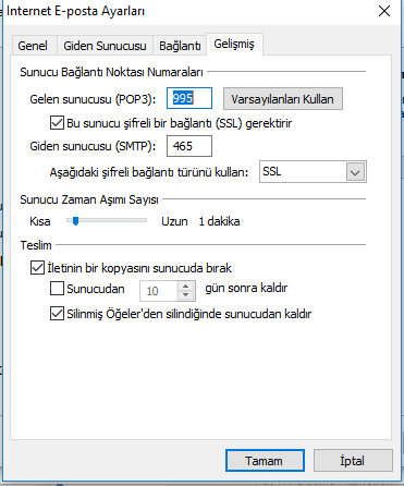 Outlook Ayarları