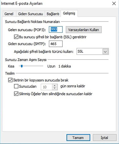 Outlook Ayarları